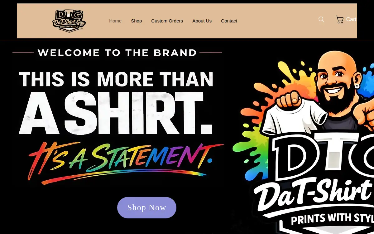 Homepage of Da T-shirt Guy LLC