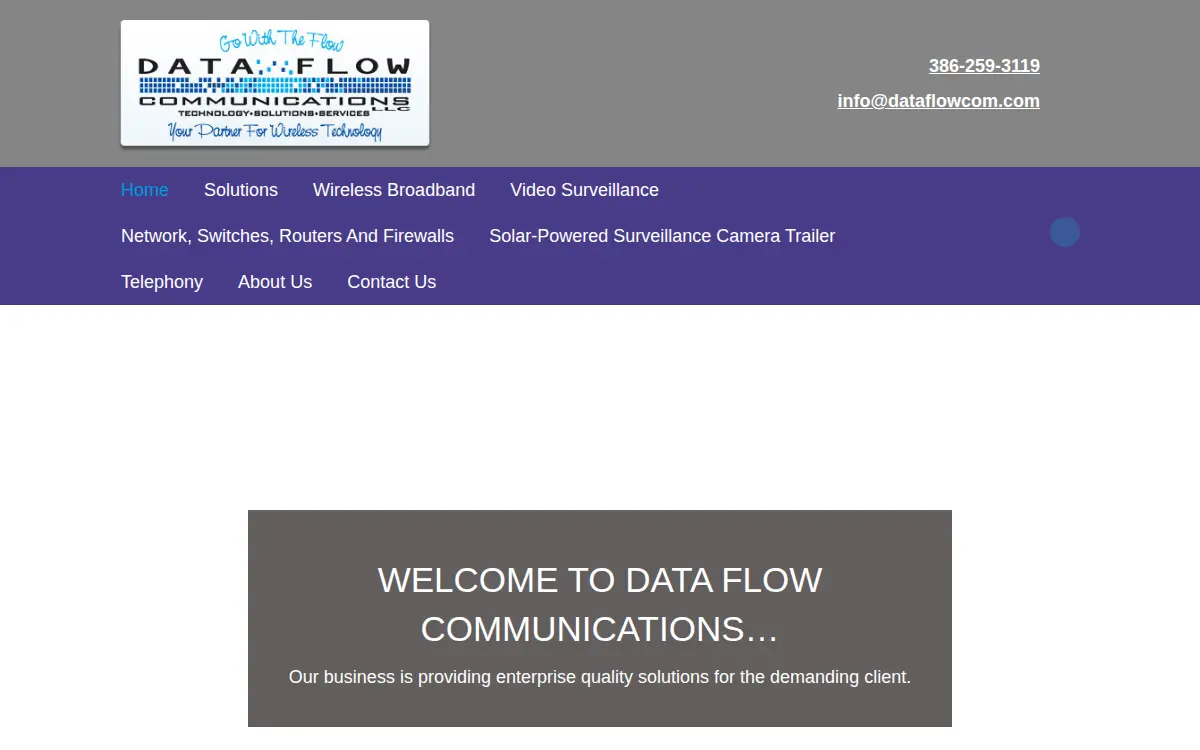 Homepage of Data Flow Communications, LLC