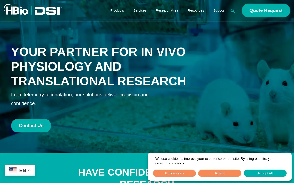 Homepage of Harvard Bioscience INC