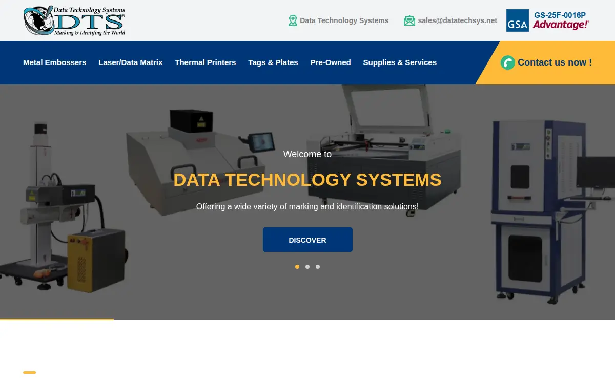 Homepage of Data Technology Systems, INC.