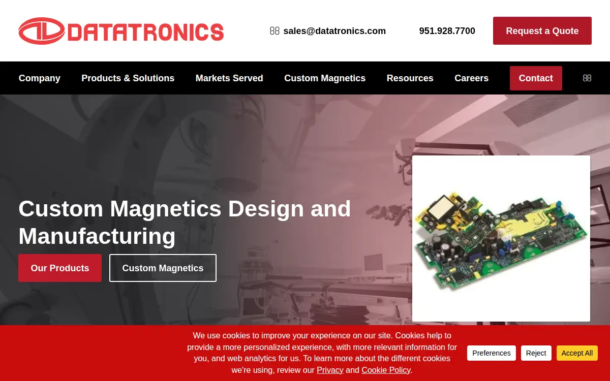 Homepage of Datatronics Romoland, INC.