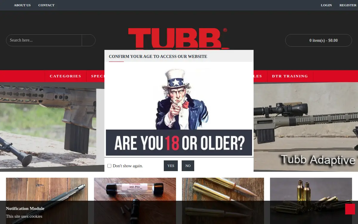 Homepage of Superior Shooting System, LLC
