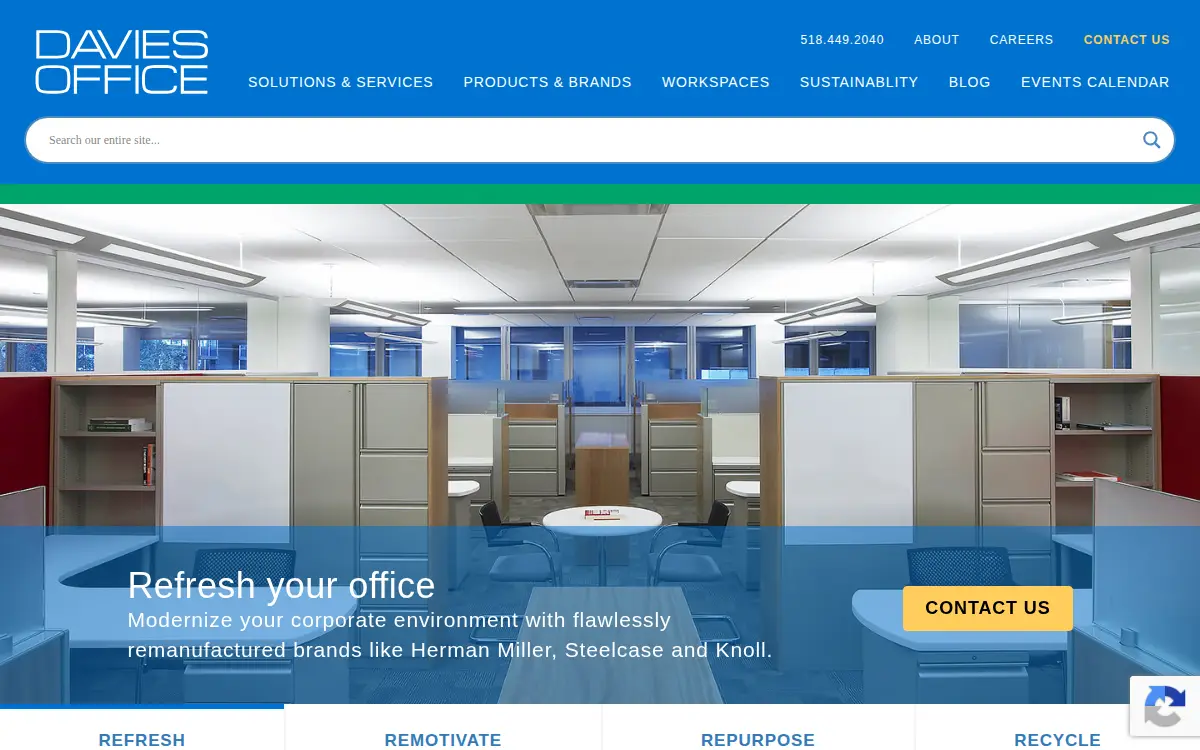 Homepage of Davies Office Refurbishing, INC.