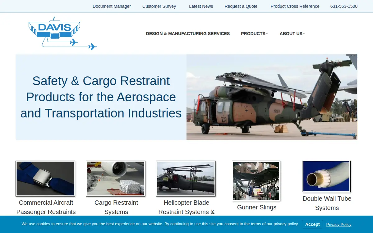 Homepage of Davis Aircraft Products Co., INC.