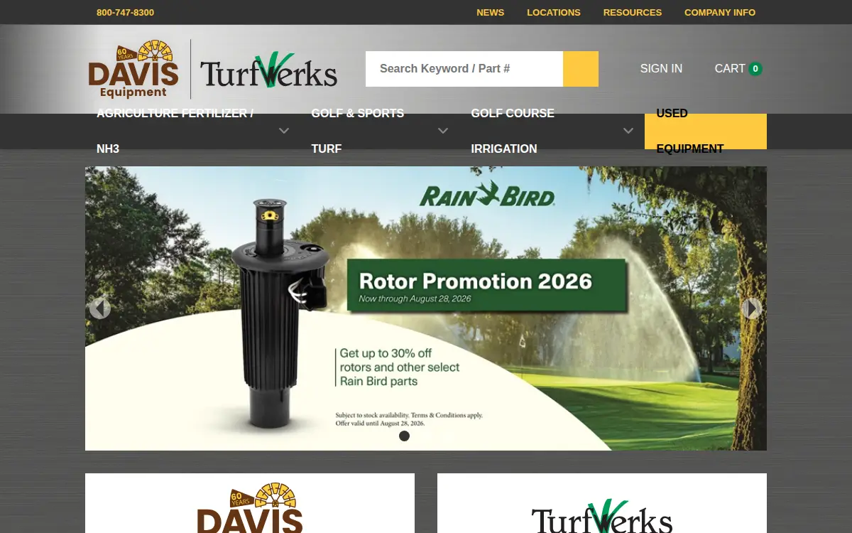 Homepage of Davis Equipment Corporation