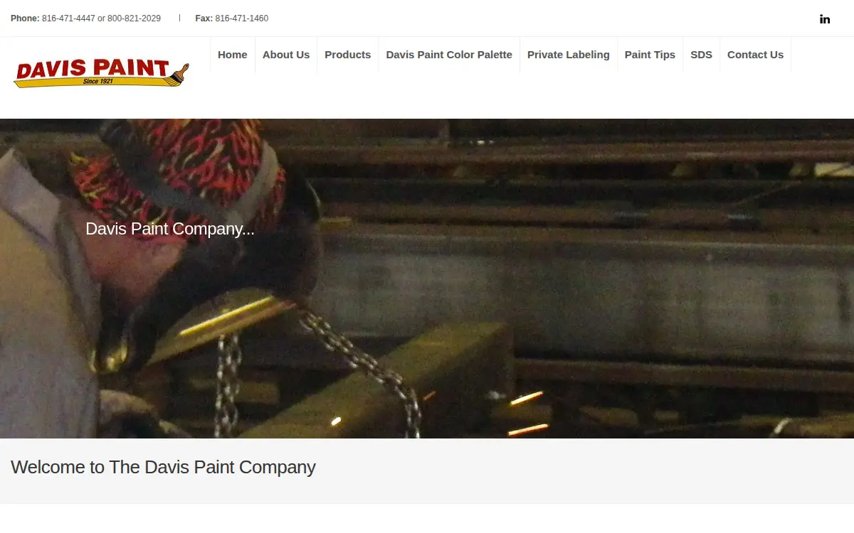 Homepage of Davis Paint CO