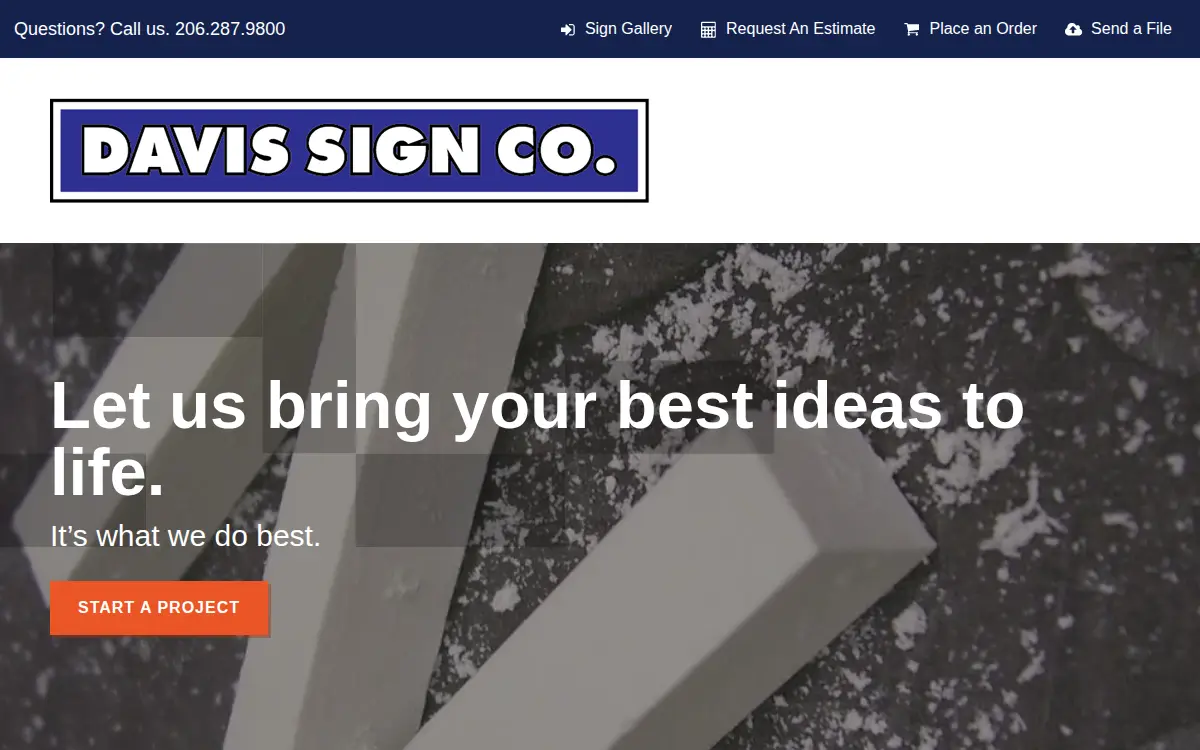Homepage of Davis Sign Company INC
