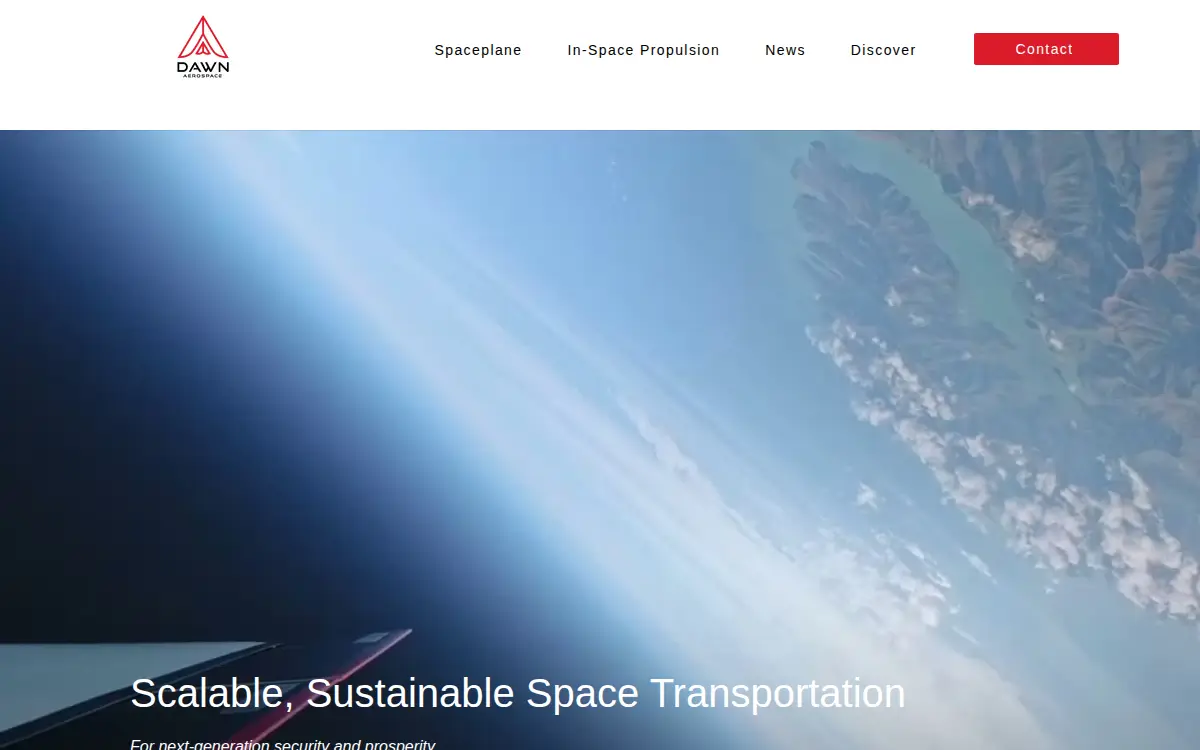 Homepage of Dawn Aerospace USA LLC
