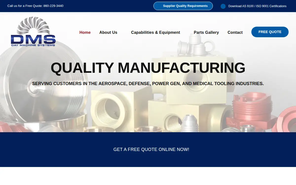 Homepage of Day Machine Systems, INC