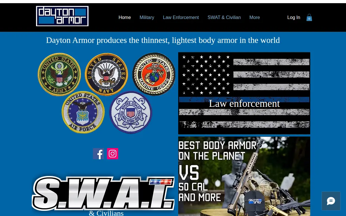 Homepage of Dayton Armor LLC