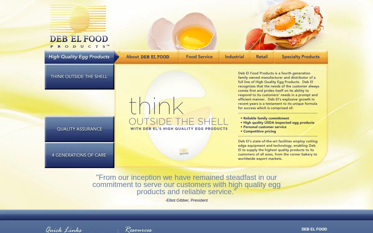 Homepage of Deb El Food Products LLC