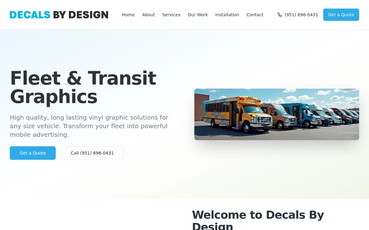Homepage of Decals By Design, INC