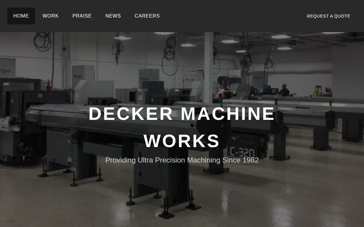 Homepage of Decker Machine Works, INC.