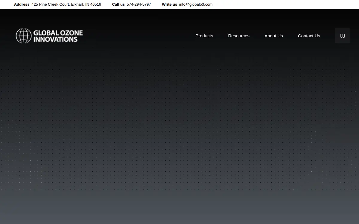Homepage of Global Ozone Innovations LLC