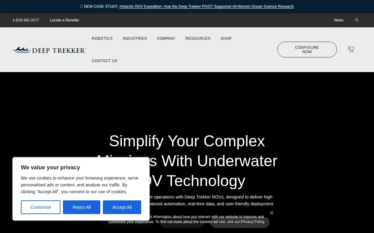 Homepage of Deep Trekker Incorporated