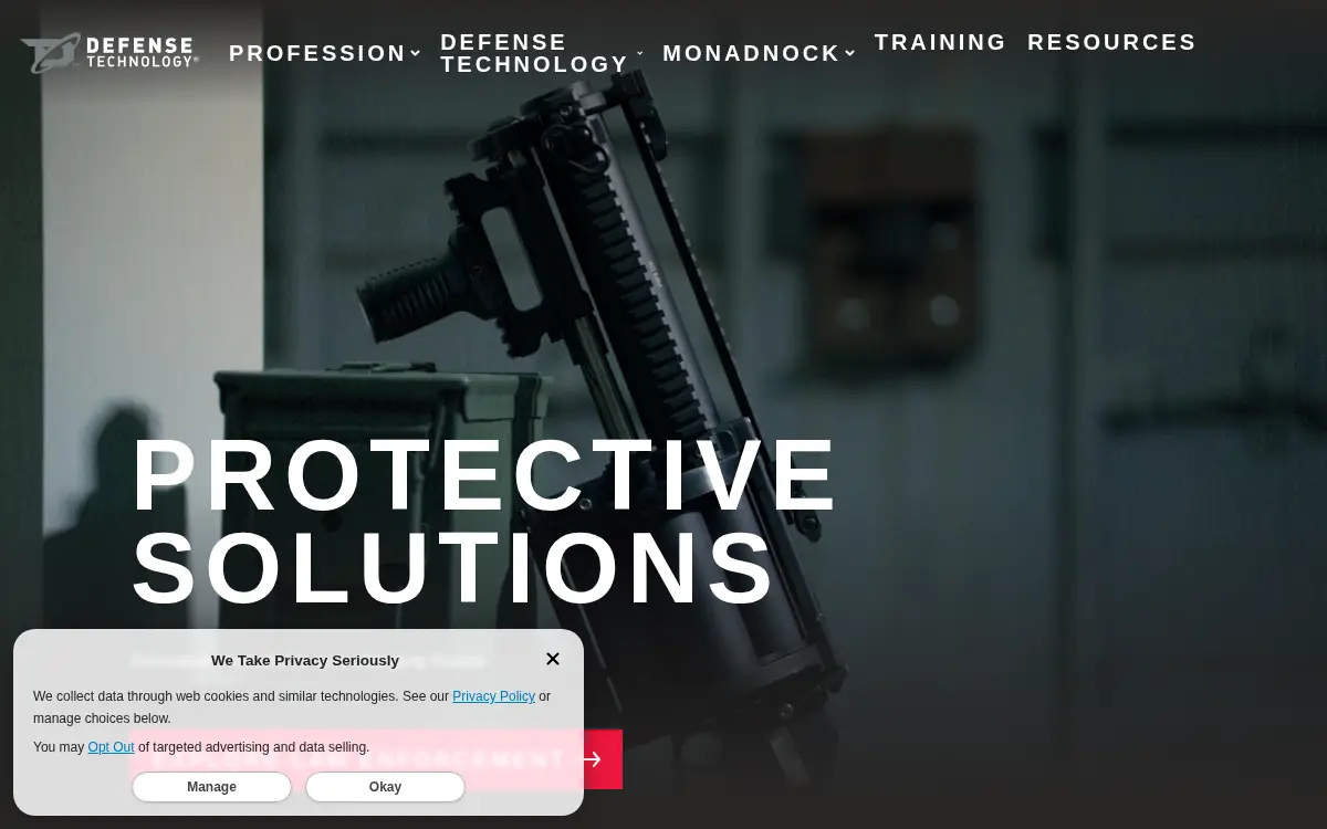 Homepage of Defense Technology, LLC