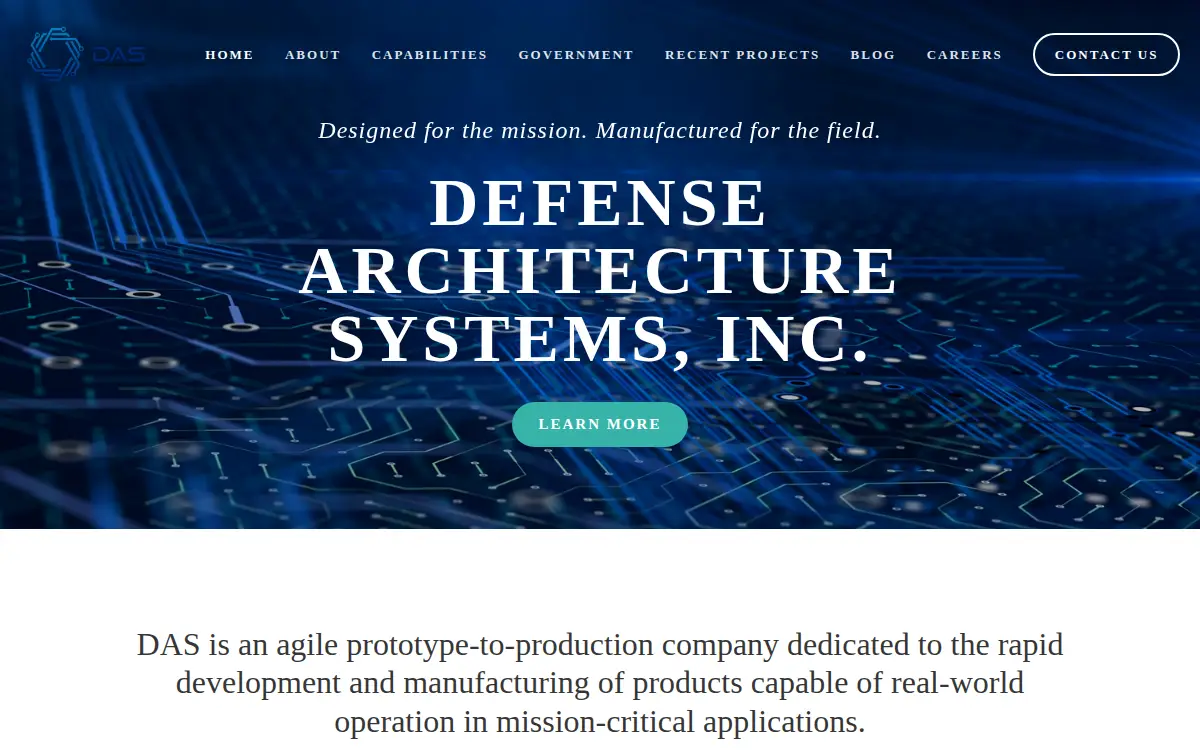 Homepage of Defense Architecture Systems, INC.