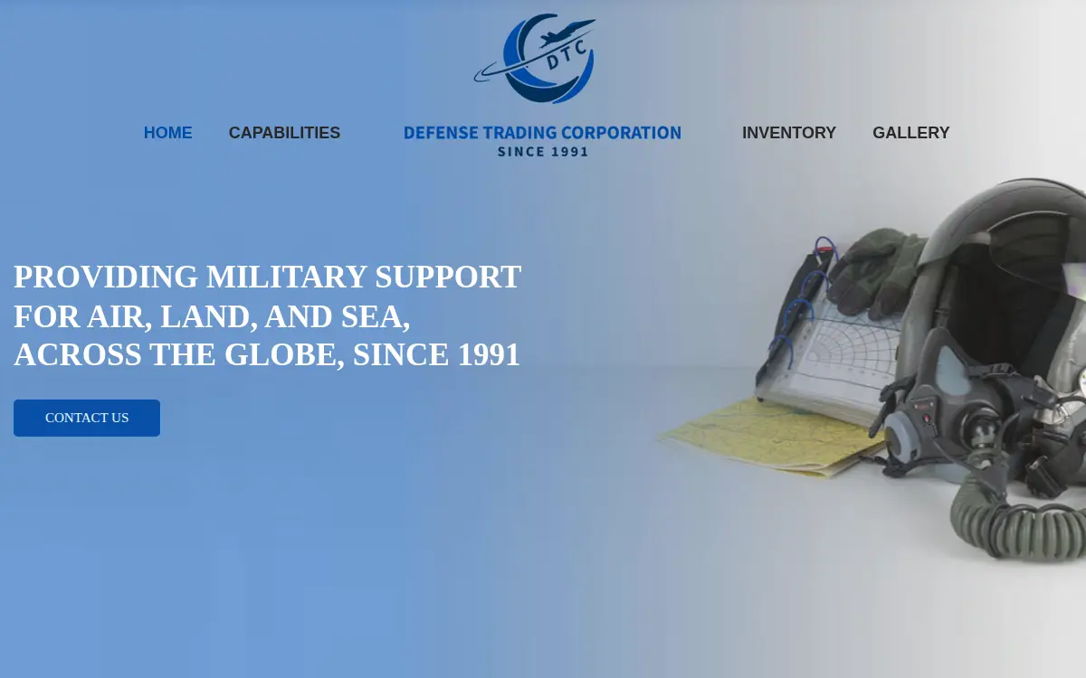 Homepage of Defense Trading Corporation