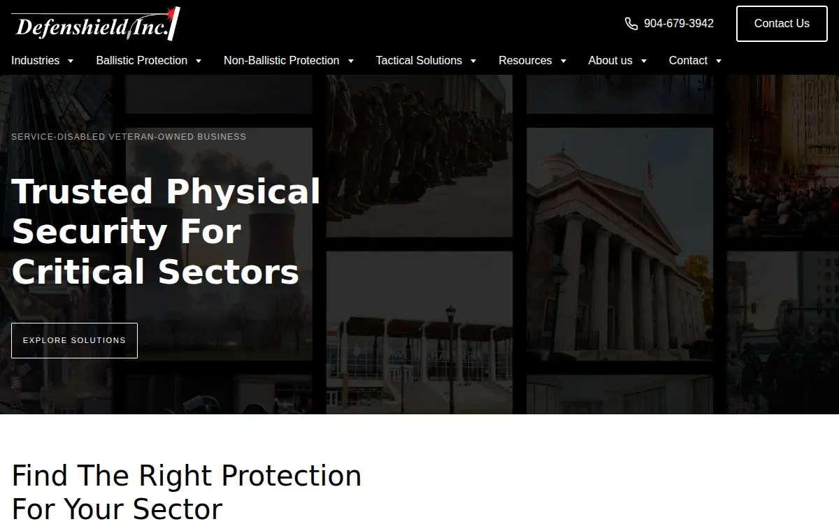 Homepage of Defenshield, INC.