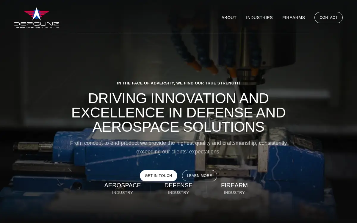 Homepage of Defgunz LLC