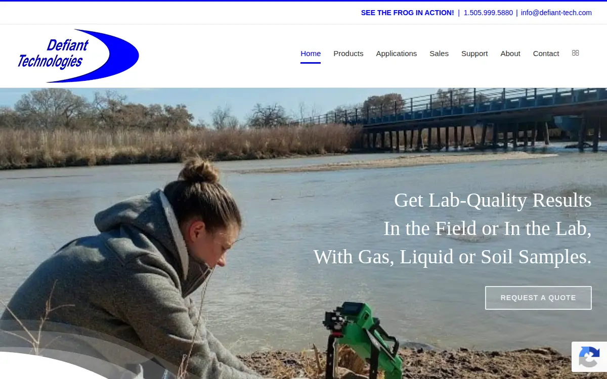 Homepage of Defiant Technologies, INC.