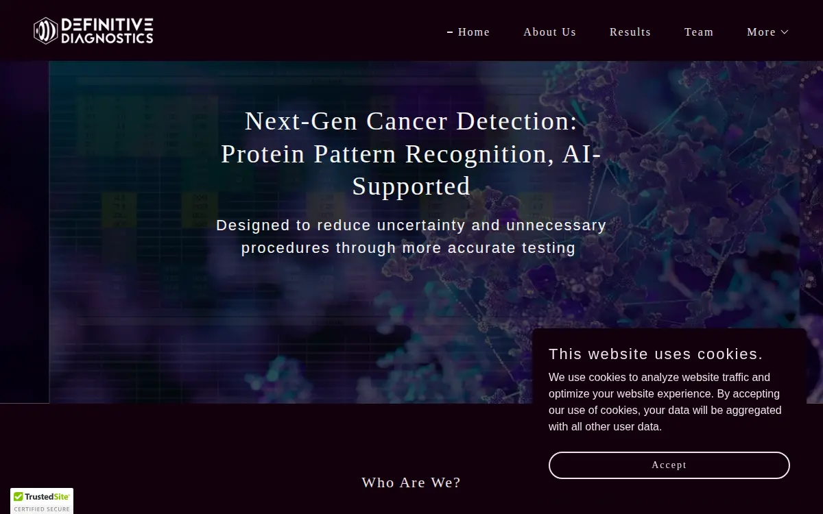 Homepage of Definitive Diagnostics, INC