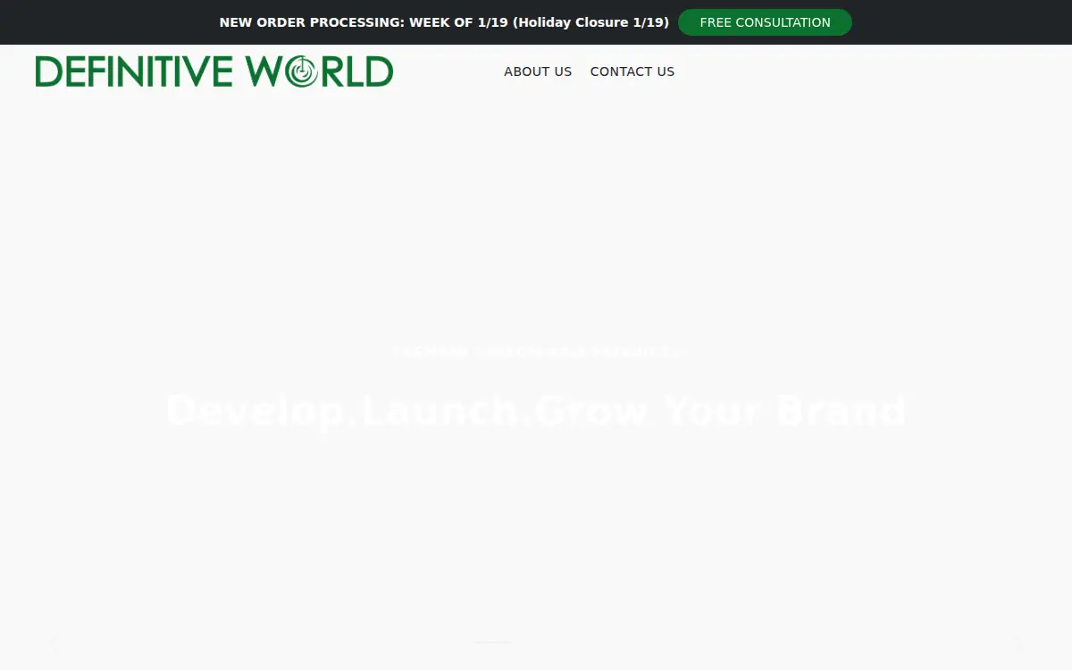 Homepage of Definitive Formulations, LLC