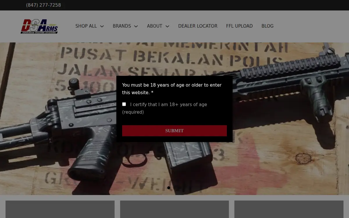 Homepage of Defense Security Arms INC