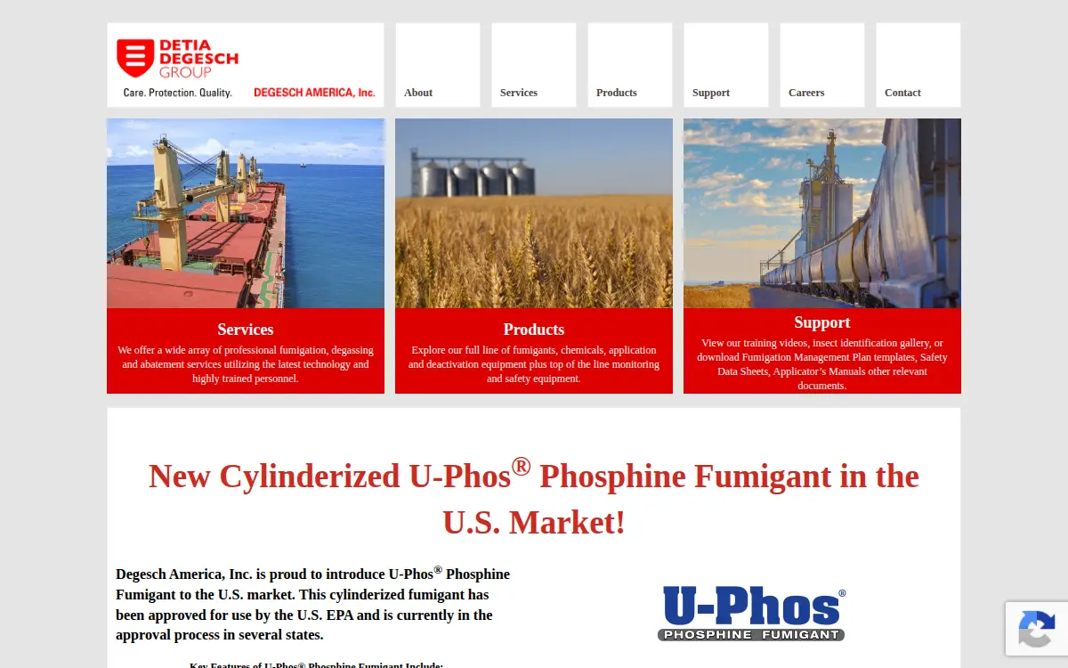 Homepage of Degesch America, INC