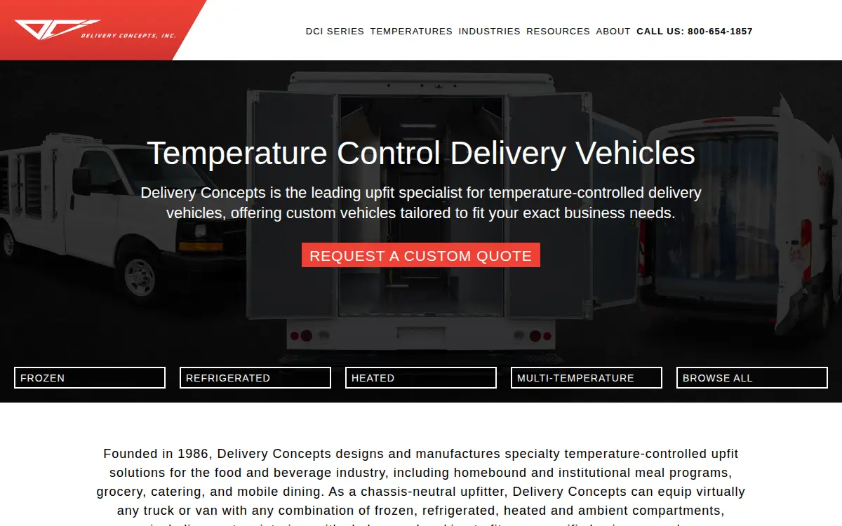Homepage of Delivery Concepts, INC