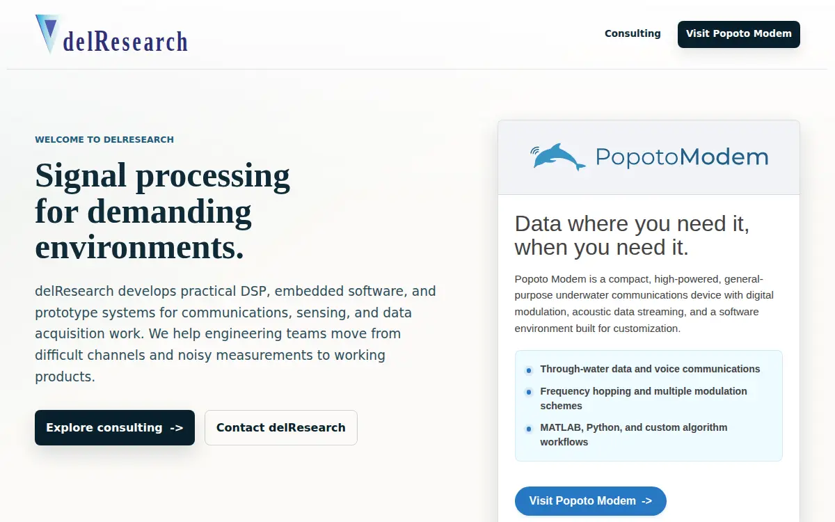Homepage of Delresearch LLC
