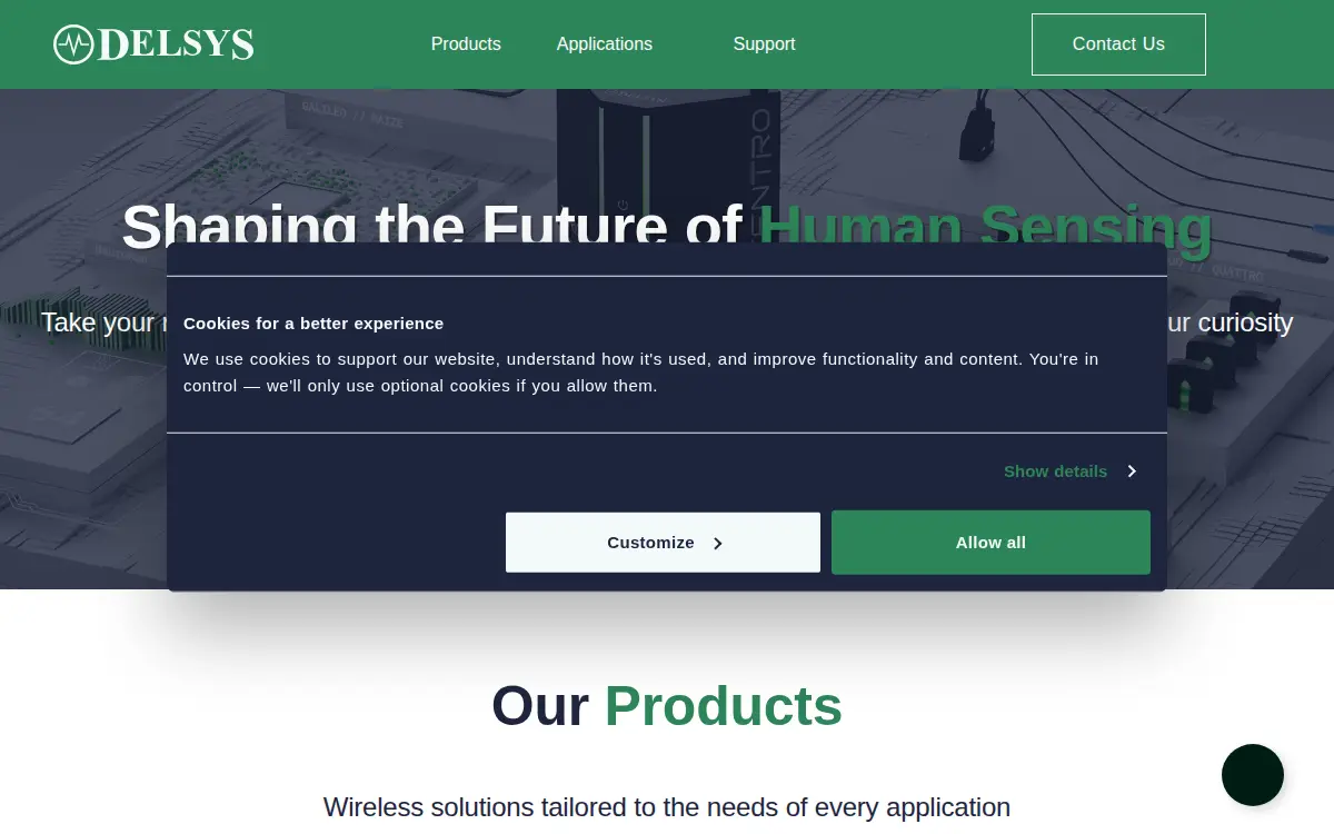 Homepage of Delsys, INC.