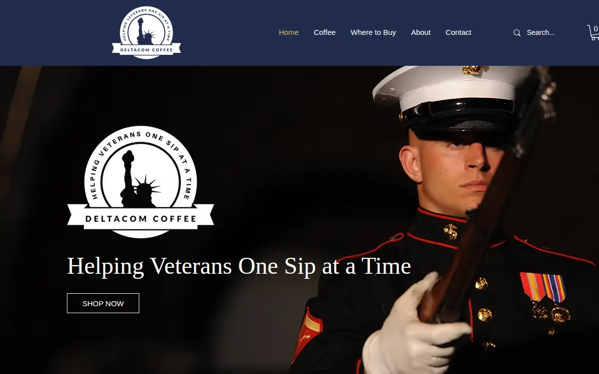 Homepage of Deltacom Coffee, LLC