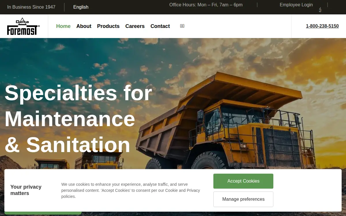 Homepage of Delta Foremost Chemical CORP.