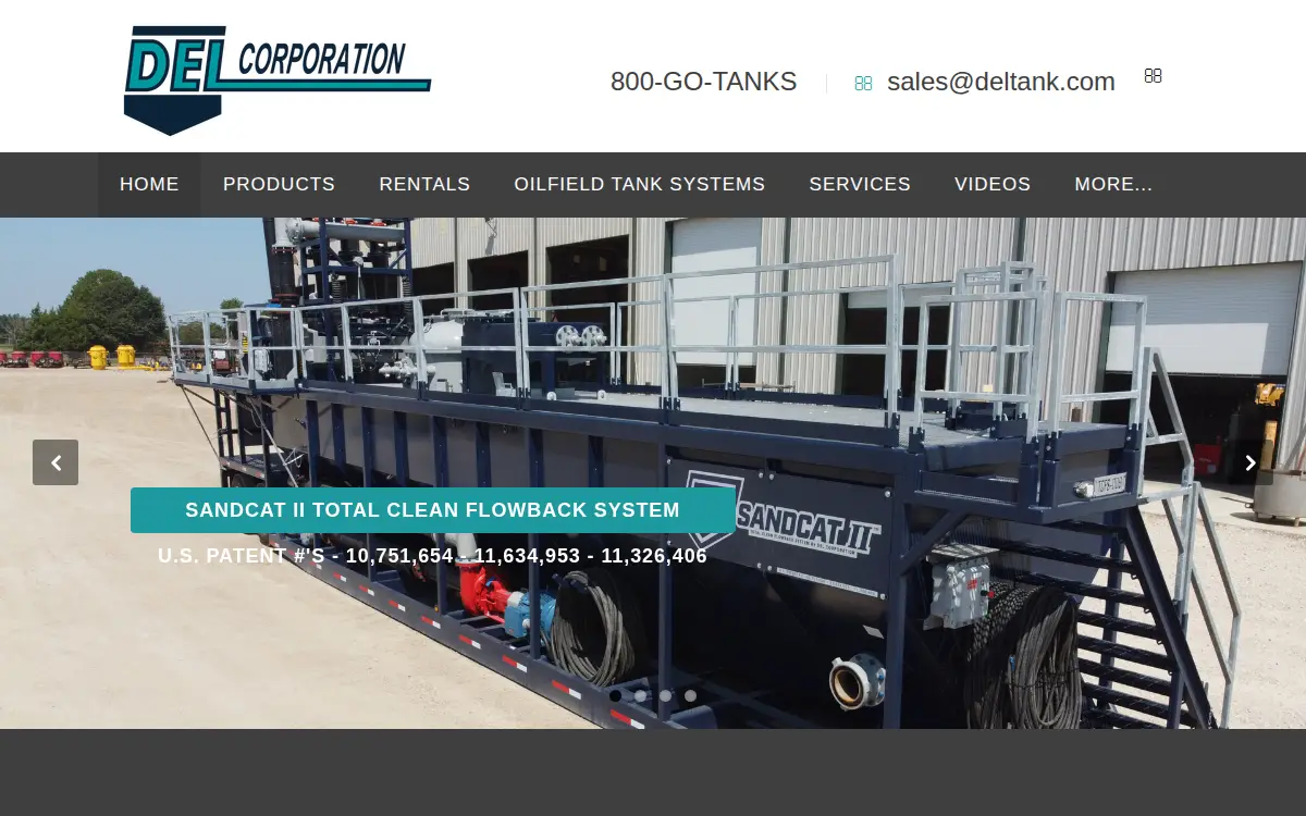 Homepage of Del Corporation