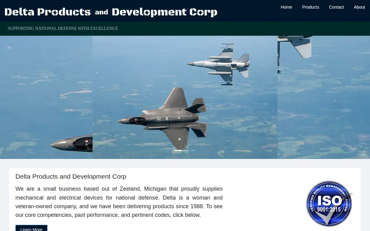 Homepage of Delta Products and Development CORP