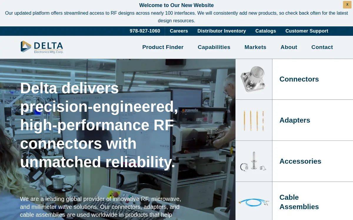 Homepage of Delta Electronics Manufacturing CORP