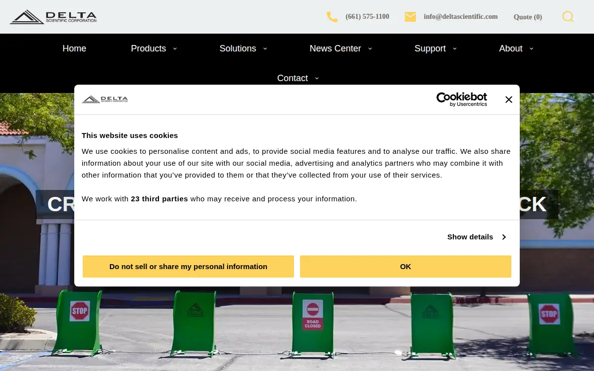 Homepage of Delta Scientific Corporation
