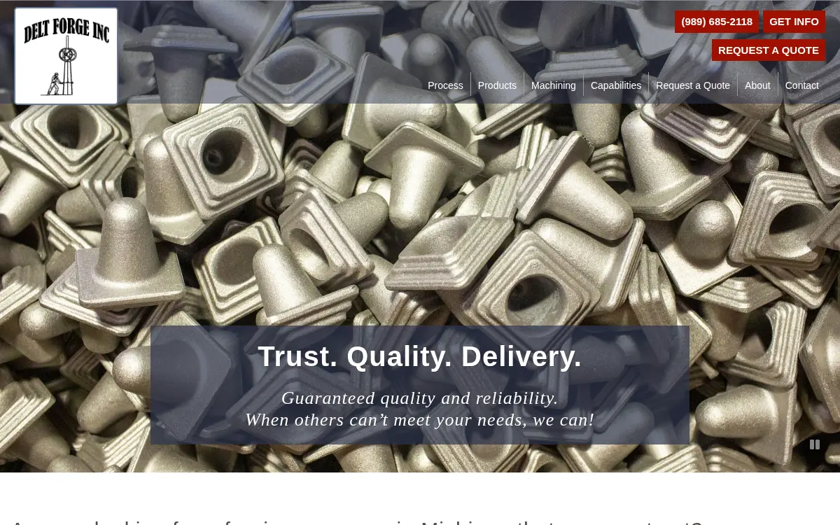 Homepage of Delt Forge, INC