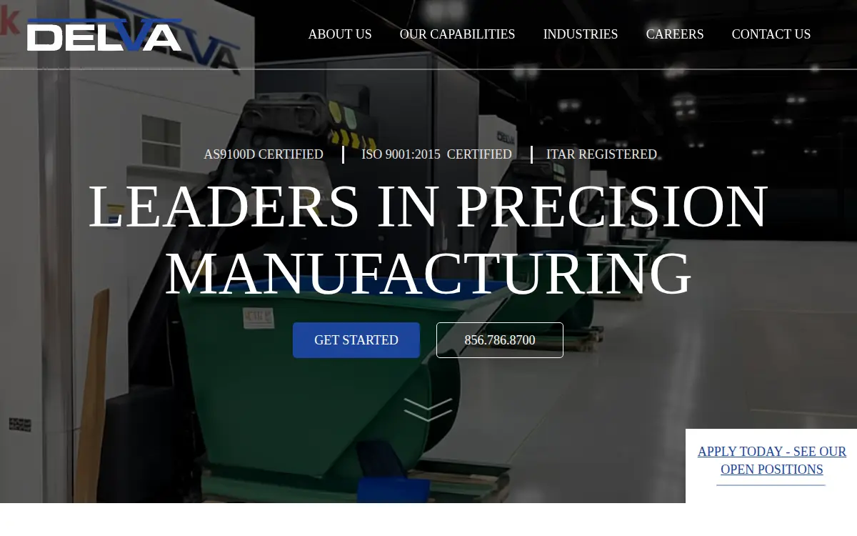 Homepage of Delva Tool & Machine CORP