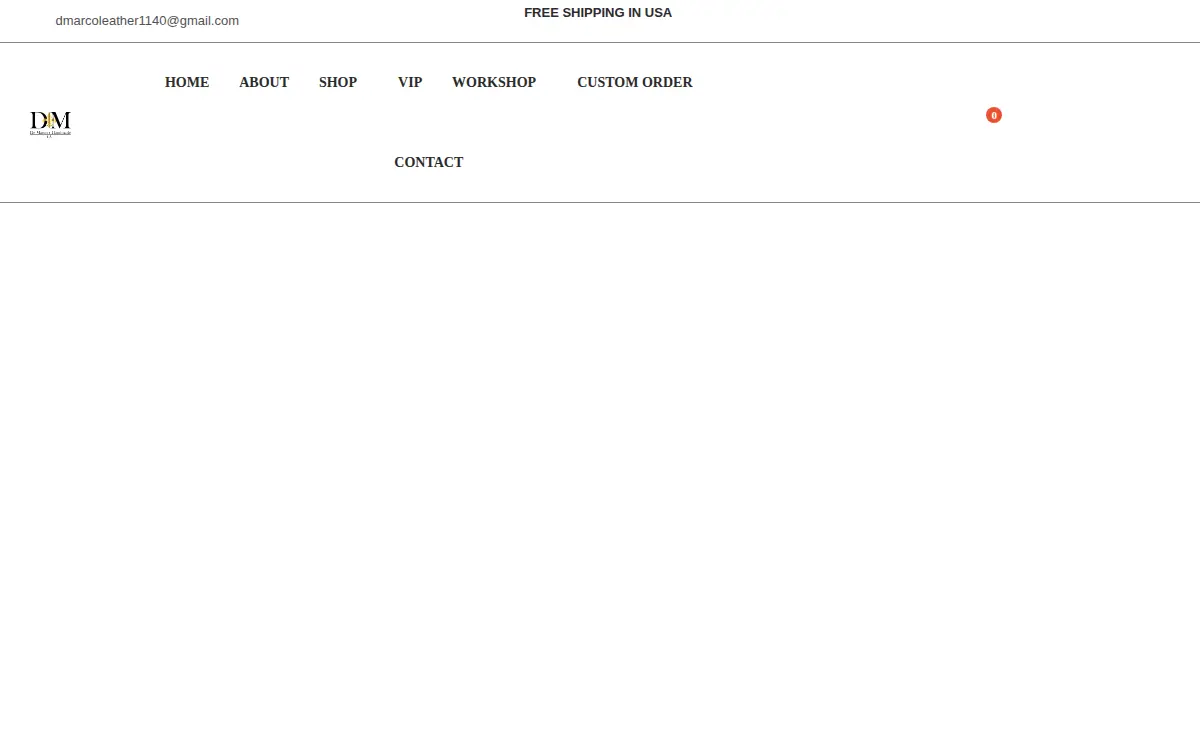 Homepage of De Marco Leather, LLC