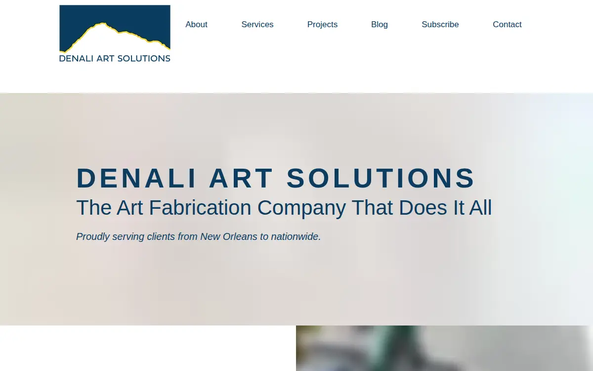 Homepage of Denali Art Solutions LLC