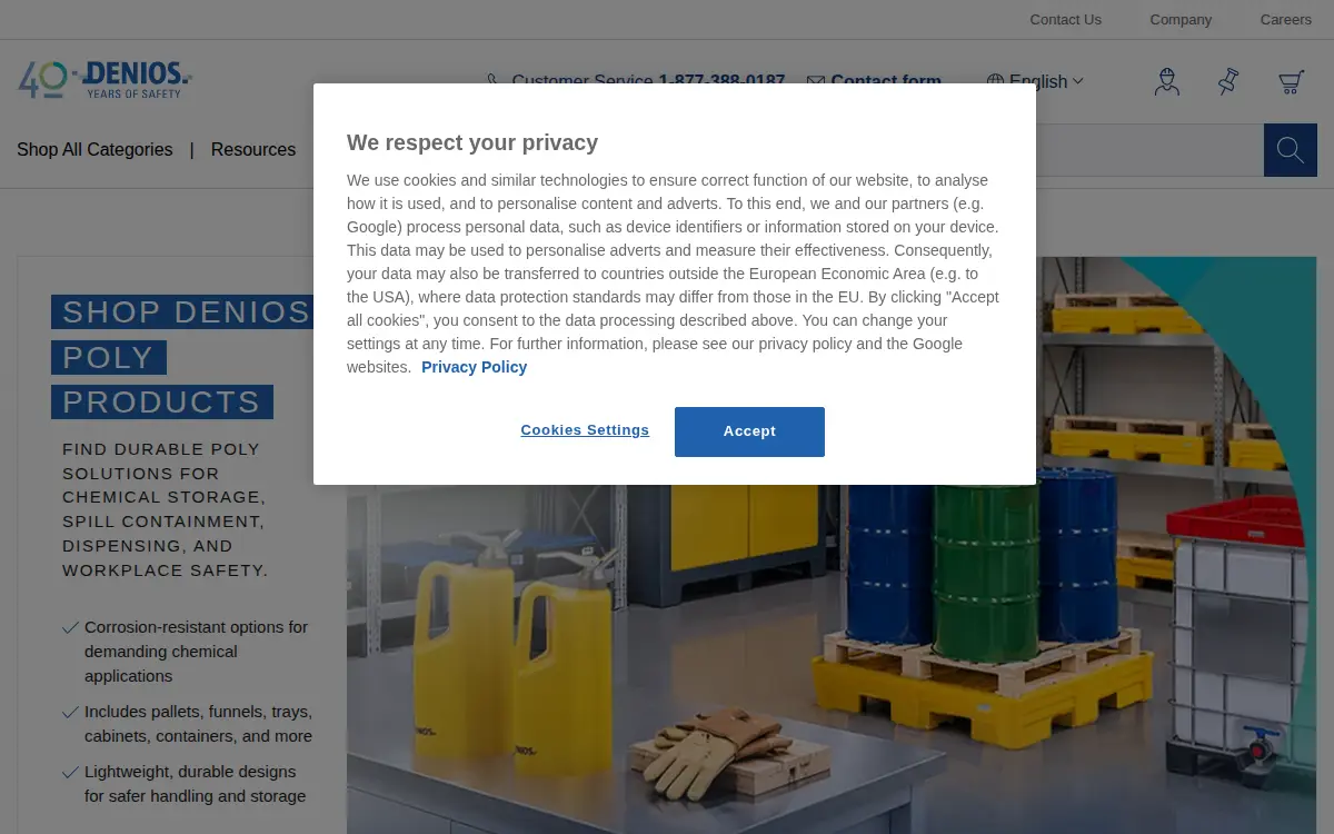 Homepage of Denios INC