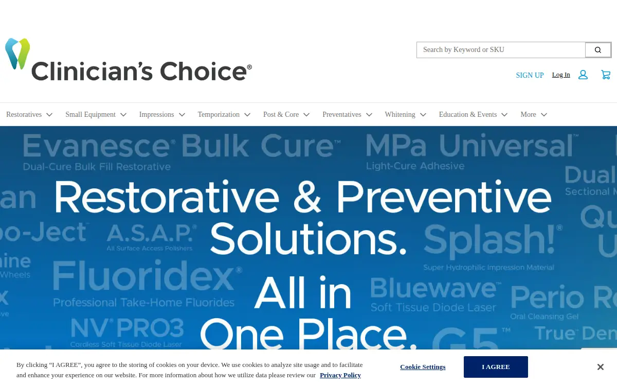 Homepage of Den-mat Holdings, LLC