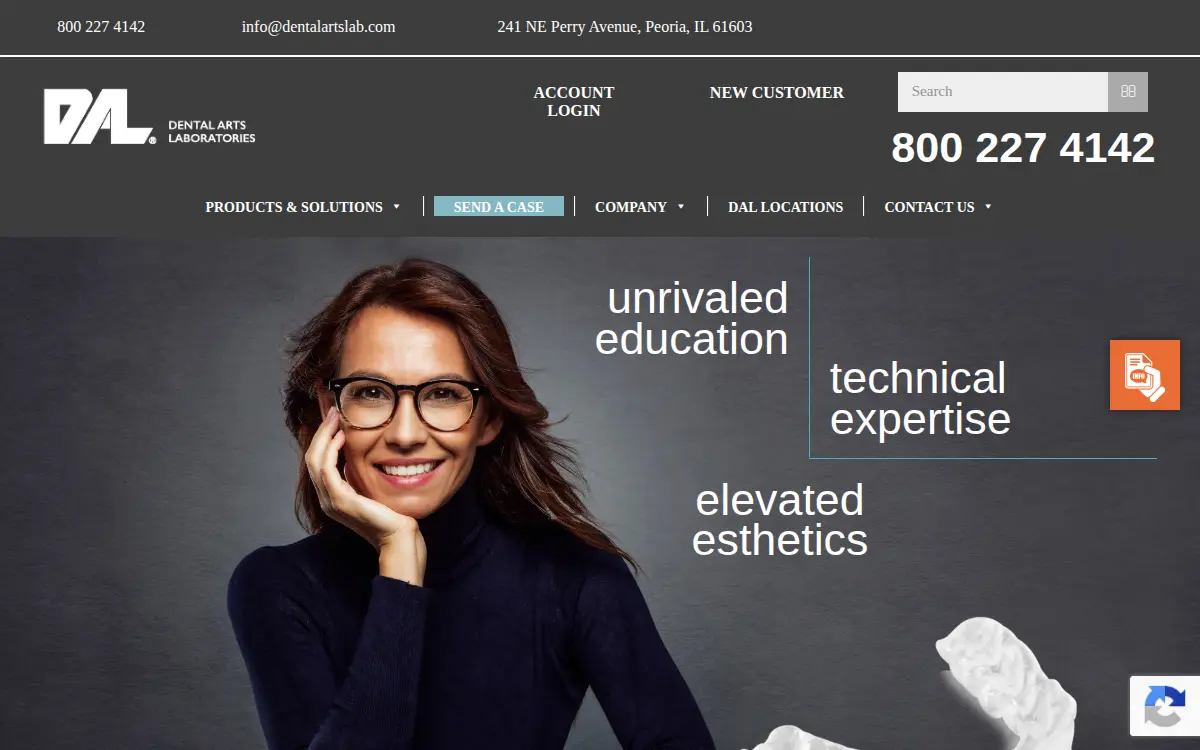 Homepage of Dental Arts Laboratories, INC.
