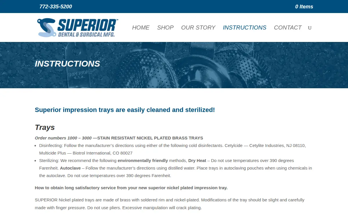 Homepage of Superior Dental & Surgical Mfg. INC.