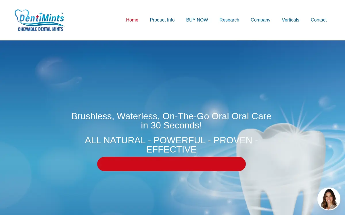 Homepage of Dentimints LLC