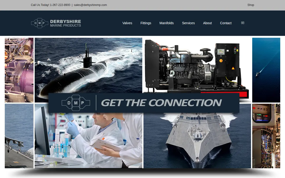 Homepage of Derbyshire Marine Products, LLC