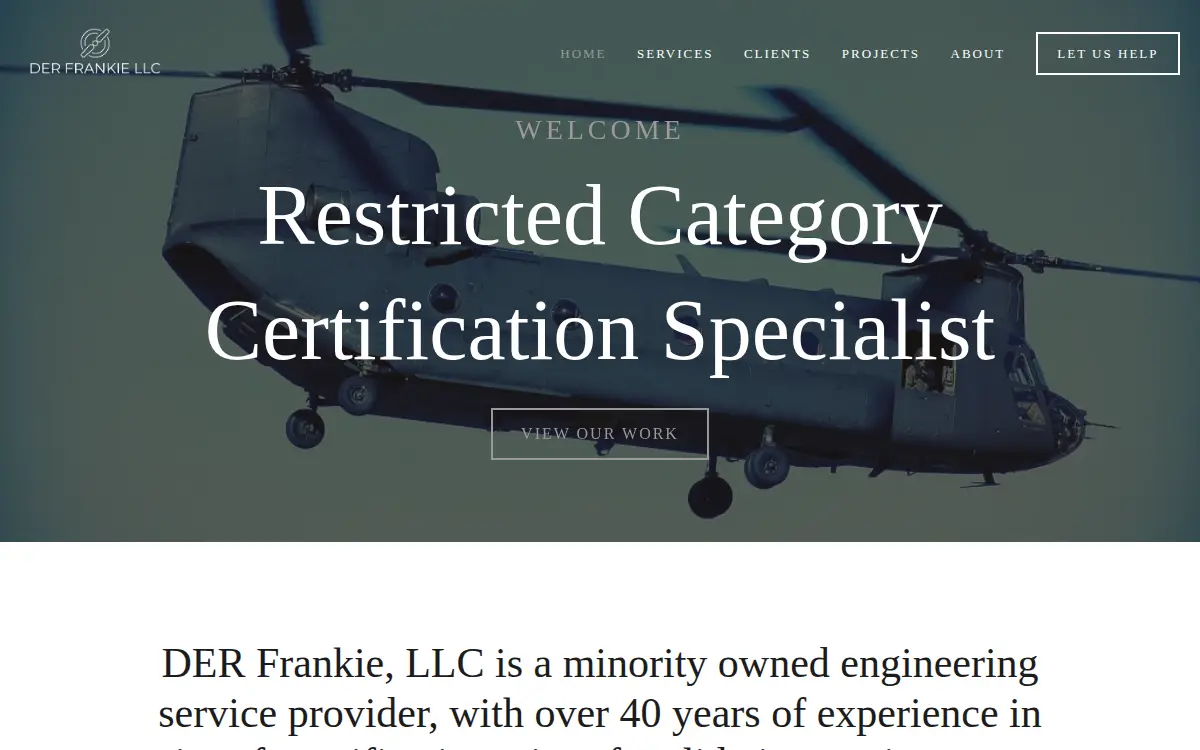 Homepage of Der Frankie LLC