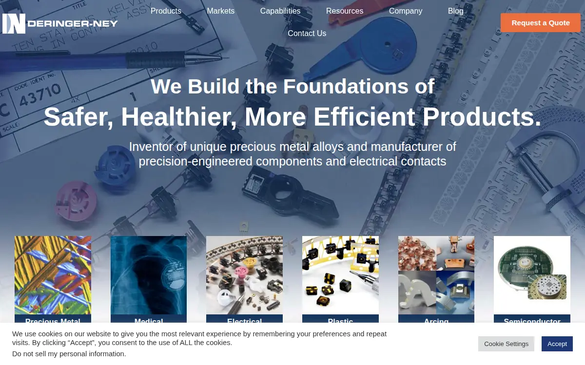 Homepage of Deringer-ney INC.